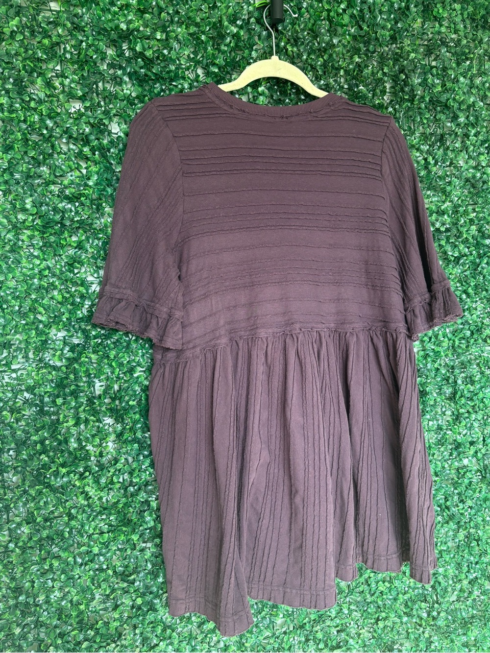 Free People Take a spin Black Honey Maroon Babydoll Tunic Top - Picture 7 of 7